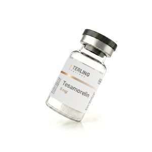 Sterling Peptides Tesamorelin 5mg lyophilised research peptide vial UK